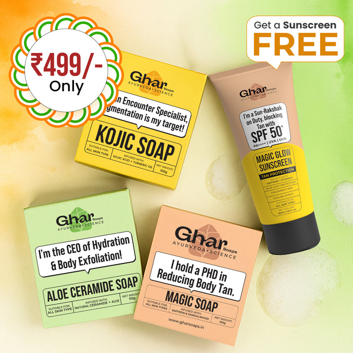 Natural Soaps Trio with Free Magic Sunscreen