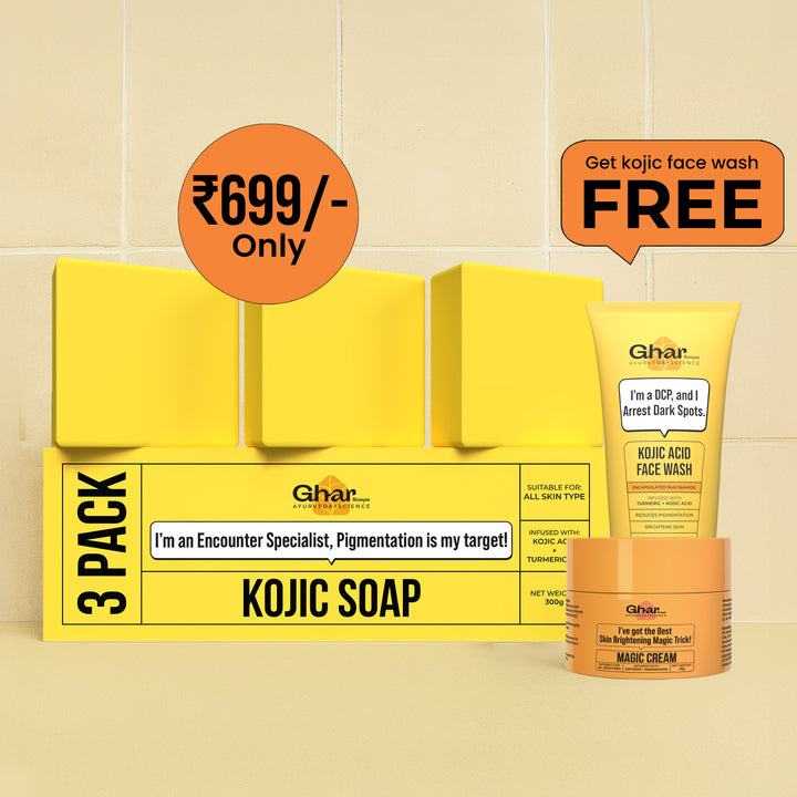 Kojic Face Wash + Kojic soap + Magic Cream + Sunscreen
