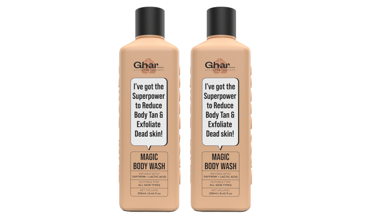 Magic De-Tan & Exfoliating Body Wash with Saffron & Lactic Acid