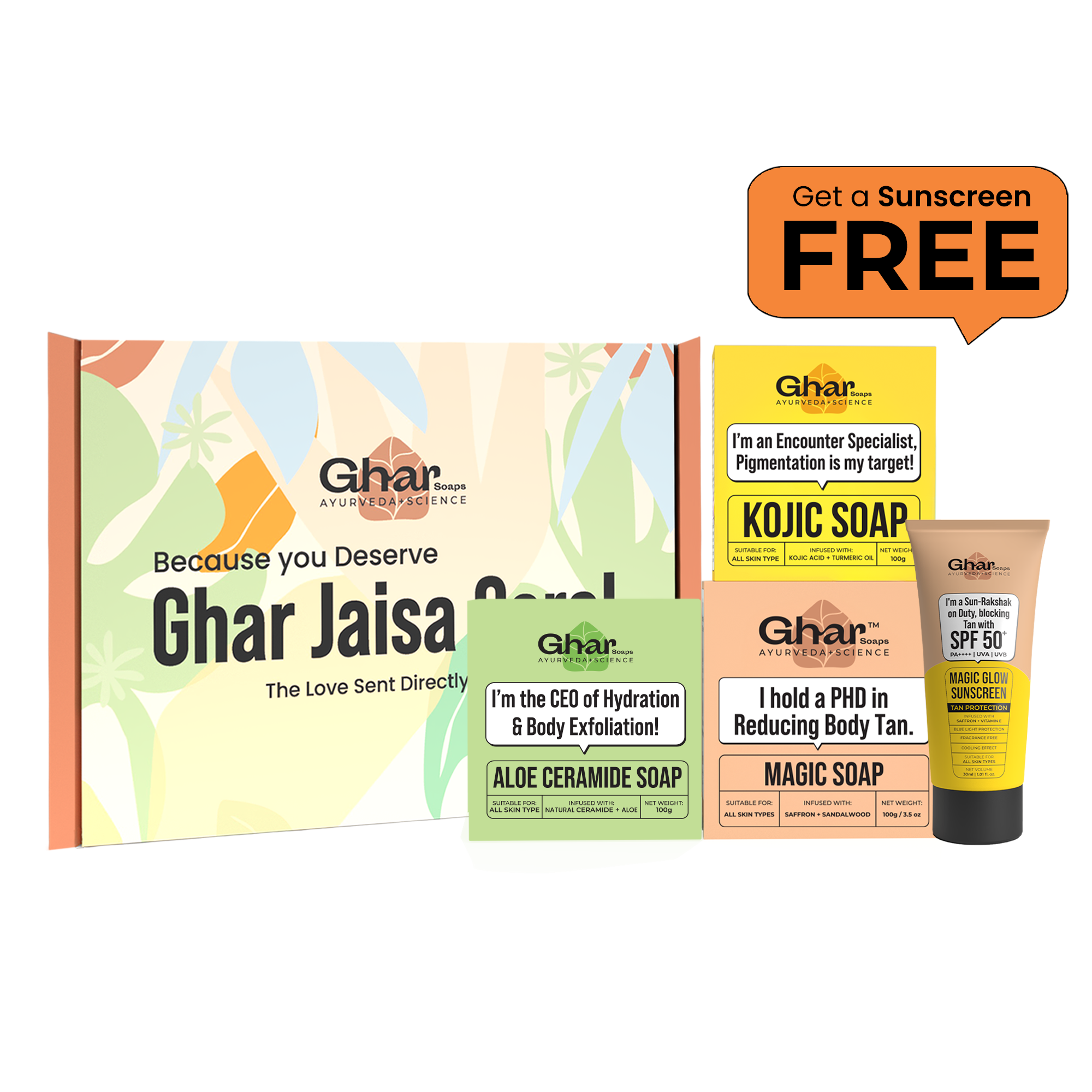 Natural Soaps Trio with Free Magic Sunscreen