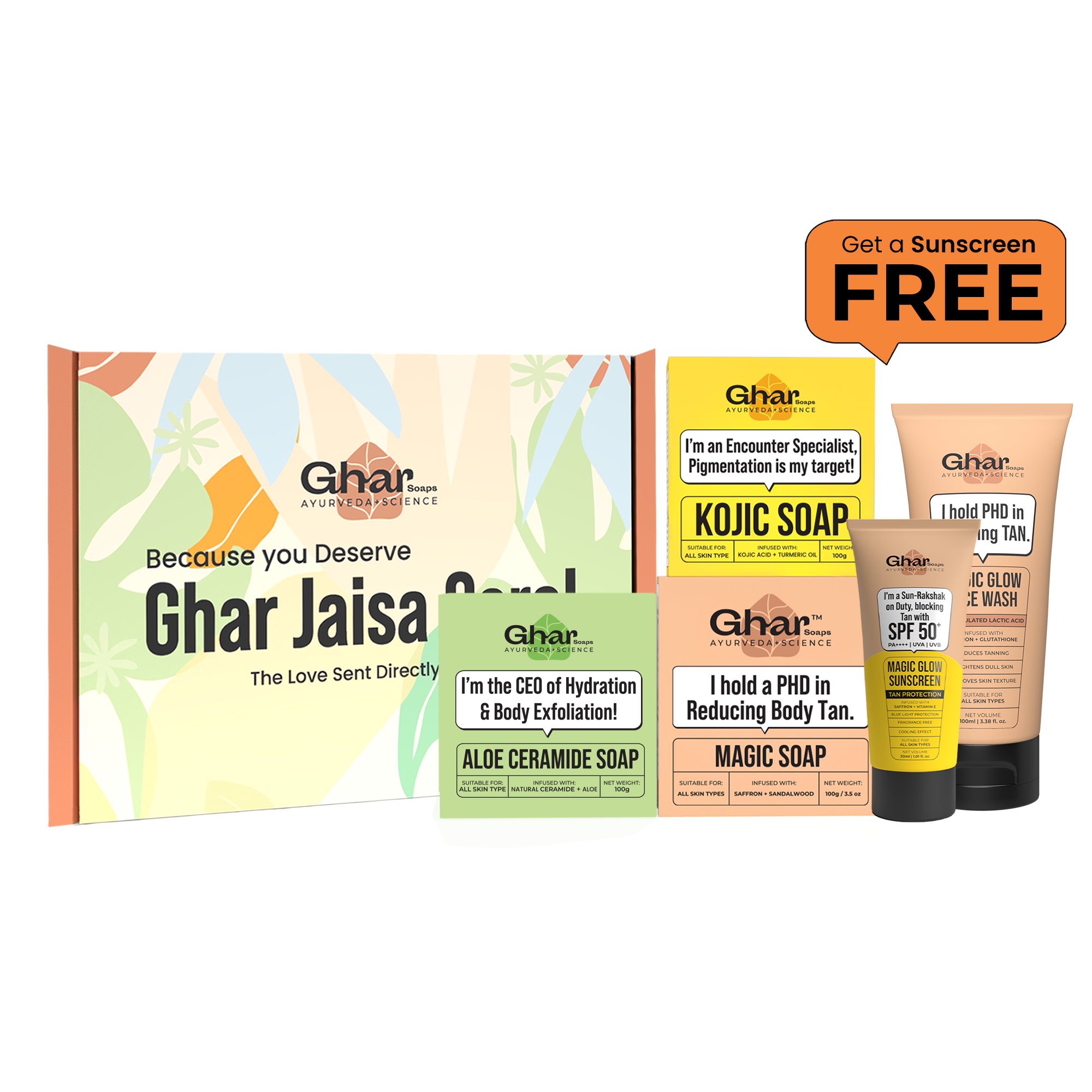 Natural Soaps Trio with Free Magic Sunscreen