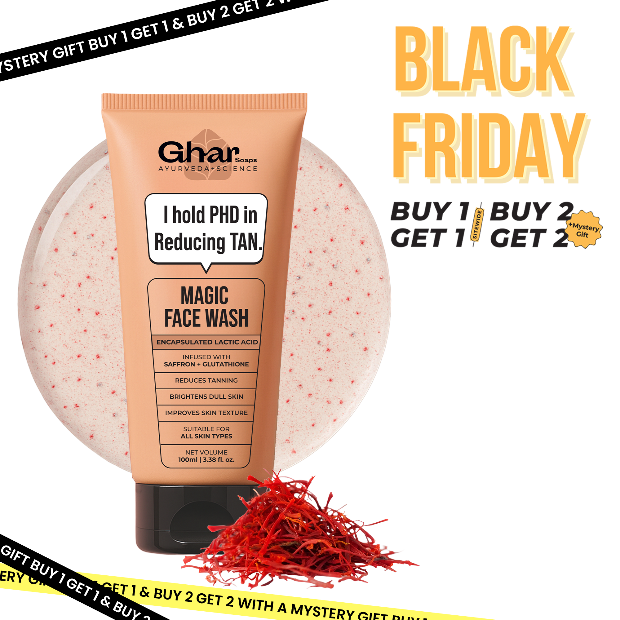 Magic Face wash With Saffron and Lactic Acid