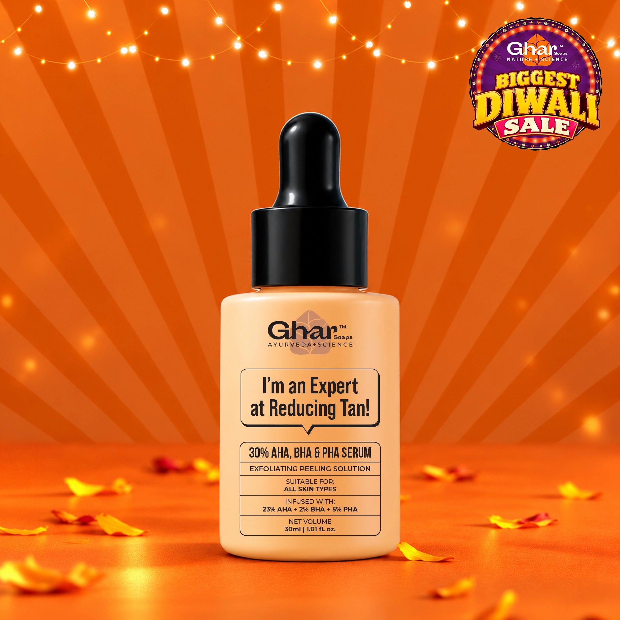 23% AHA 2% BHA & 5% PHA Magic Peeling Solution to reduce tan
