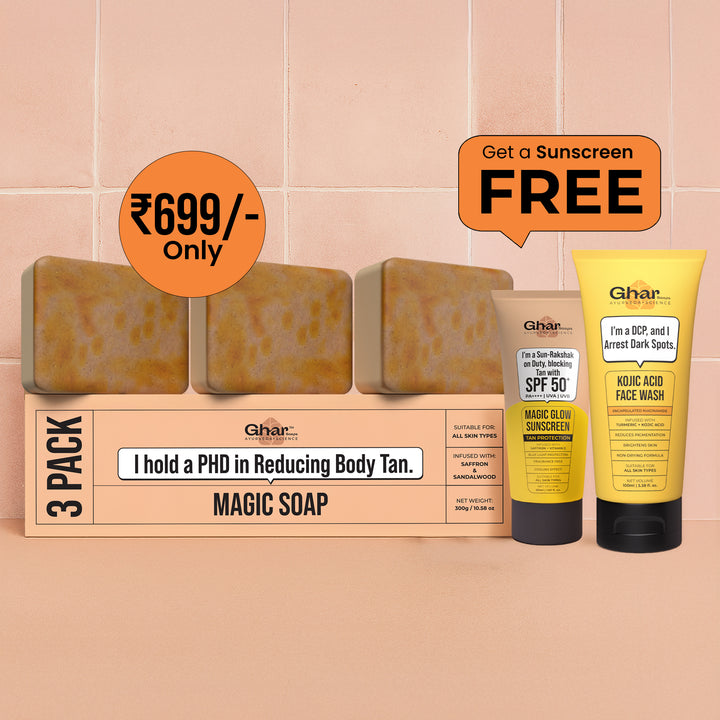 Magic Soap + Kojic Face Wash + Magic Cream + Free Sunscreen