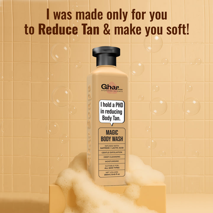 Magic De-Tan & Exfoliating Body Wash with Saffron & Lactic Acid