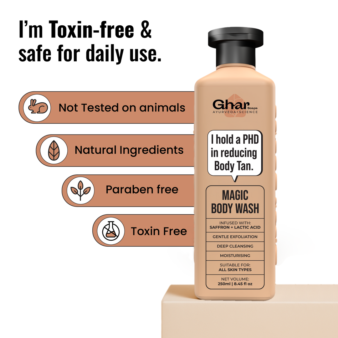 Magic De-Tan & Exfoliating Body Wash with Saffron & Lactic Acid